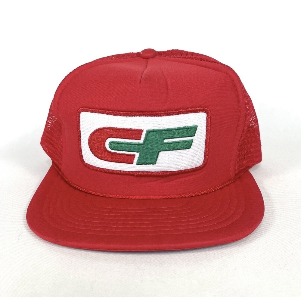 Vintage CF Consolidated Freightways Trucker Hat Red Mesh Foam Snapback